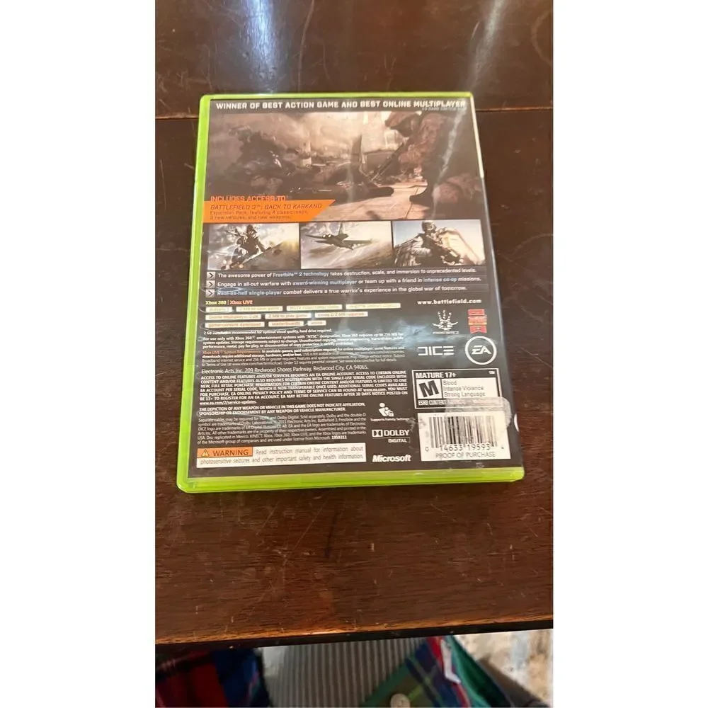 BATTLEFIELD 3 LIMITED EDITION XBOX 360 2 DISKS ORIGINAL MANUAL & CASE
